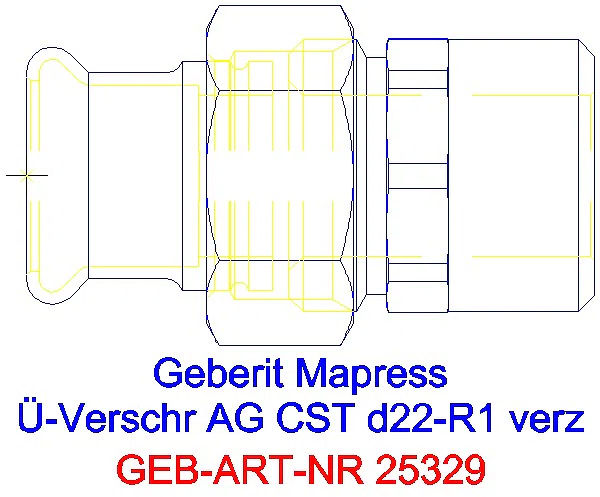 GE Mapress C-Stahl Übergangs- verschraubung mit AG d22-R1 verzinkt_25329_A