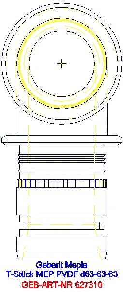 GE Mepla T-Stück egal PVDF d63-63-63_627.310.00.5_L