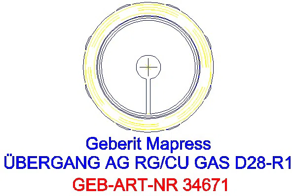 GE Mapress Kupfer Übergang mit AG (Gas) Rg d28-R1_34671_L