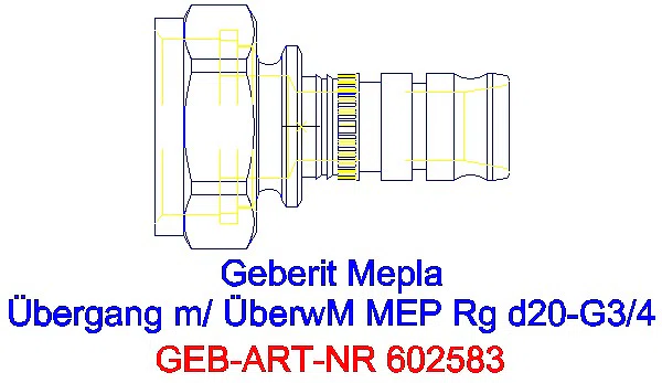 GE Mepla Übergang mit Überwurfmutter Rg d20-G3/4_602.583.00.5_A
