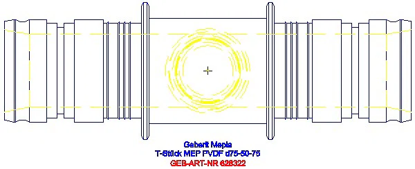 GE Mepla T-Stück reduziert PVDF d75-50-75_628.322.00.5_G