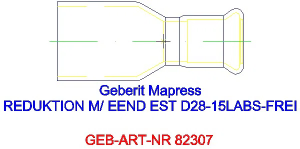 GE Mapress Edelstahl Reduktion mit Einschubende (LABS-frei) d28-15_82307_L