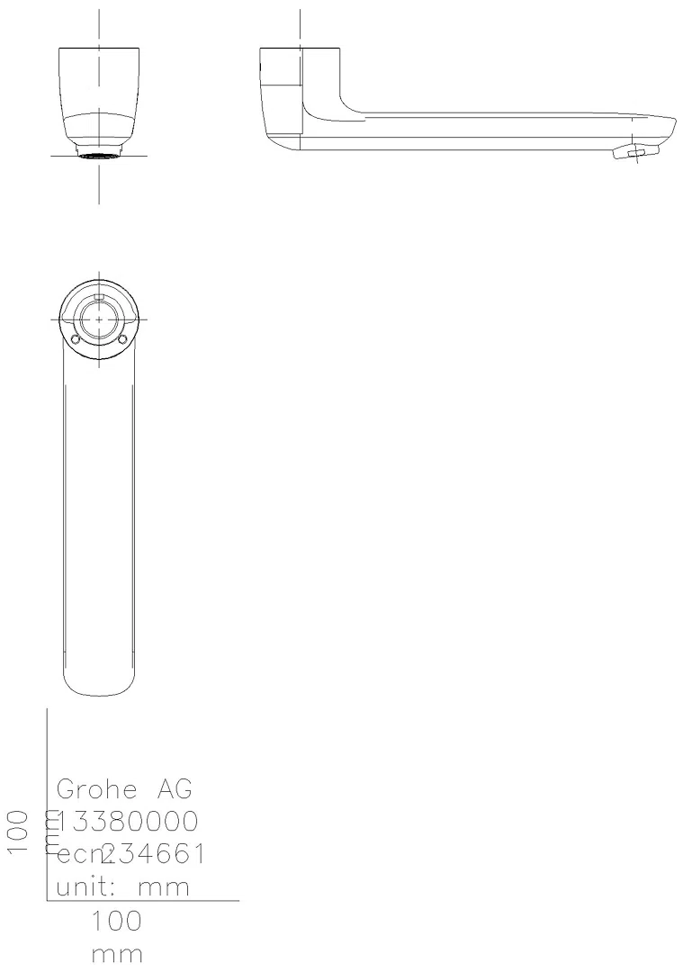GROHE Gussauslauf 13380 Länge 175 mm chrom
