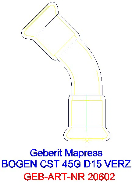 GE Mapress C-Stahl Bogen 45Gr d15 verzinkt_20602_A