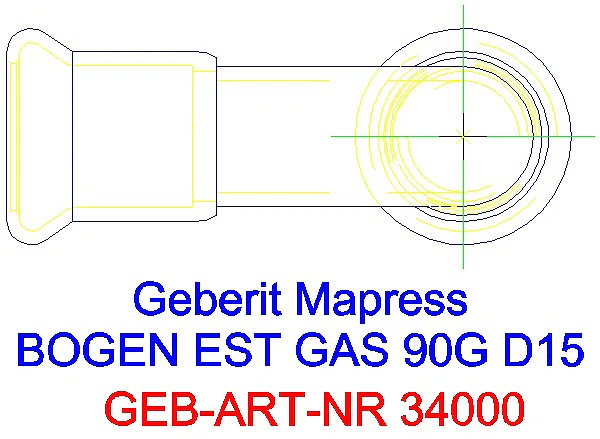 GE Mapress Edelstahl Bogen 90Gr d15 (Gas)_34000_G