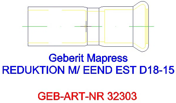 GE Mapress Edelstahl Reduktion mit Einschubende d18-15_32303_L