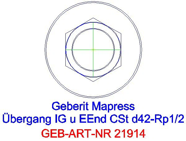 GE Mapress C-Stahl Übergang mit IG und Einschubende d42-Rp1/2 verzinkt_21914_L