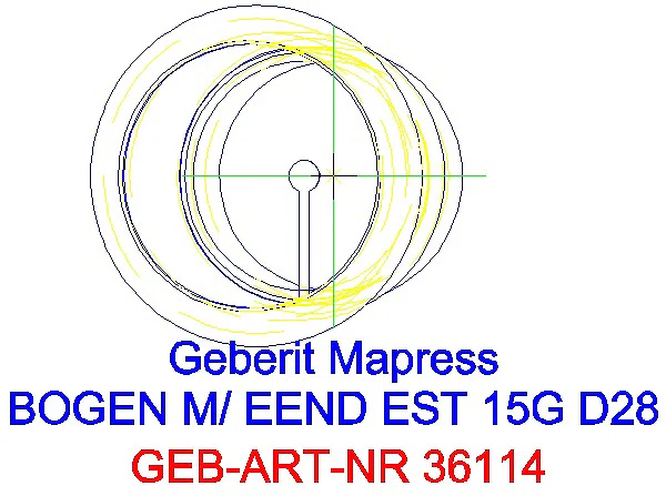 GE Mapress Edelstahl Bogen 15Gr d28 mit Einschubende_36114_G