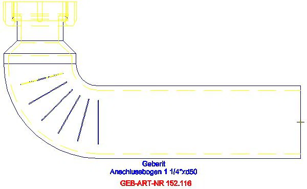 GE Anschlussbogen 90Gr mit Überwurfmutter 1 1/4''xd50_152.116.16.1_L