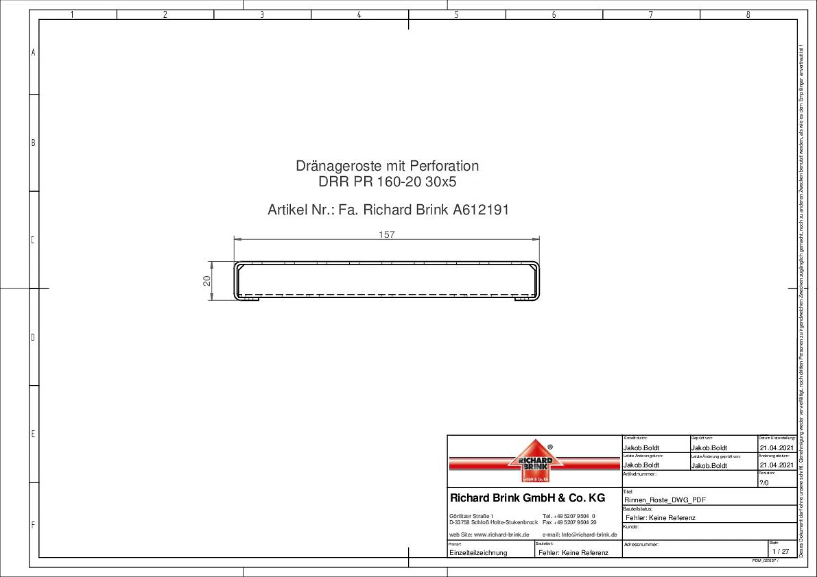 Drainageroste mit Perforation