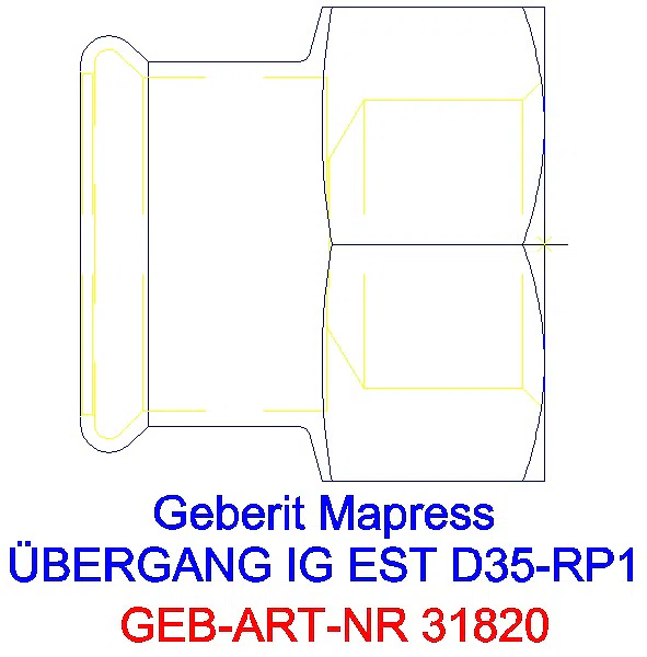 GE Mapress Edelstahl Übergang mit IG d35-Rp1_31820_A