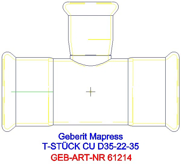GE Mapress Kupfer T-Stück reduziert d35-22-35_61214_A