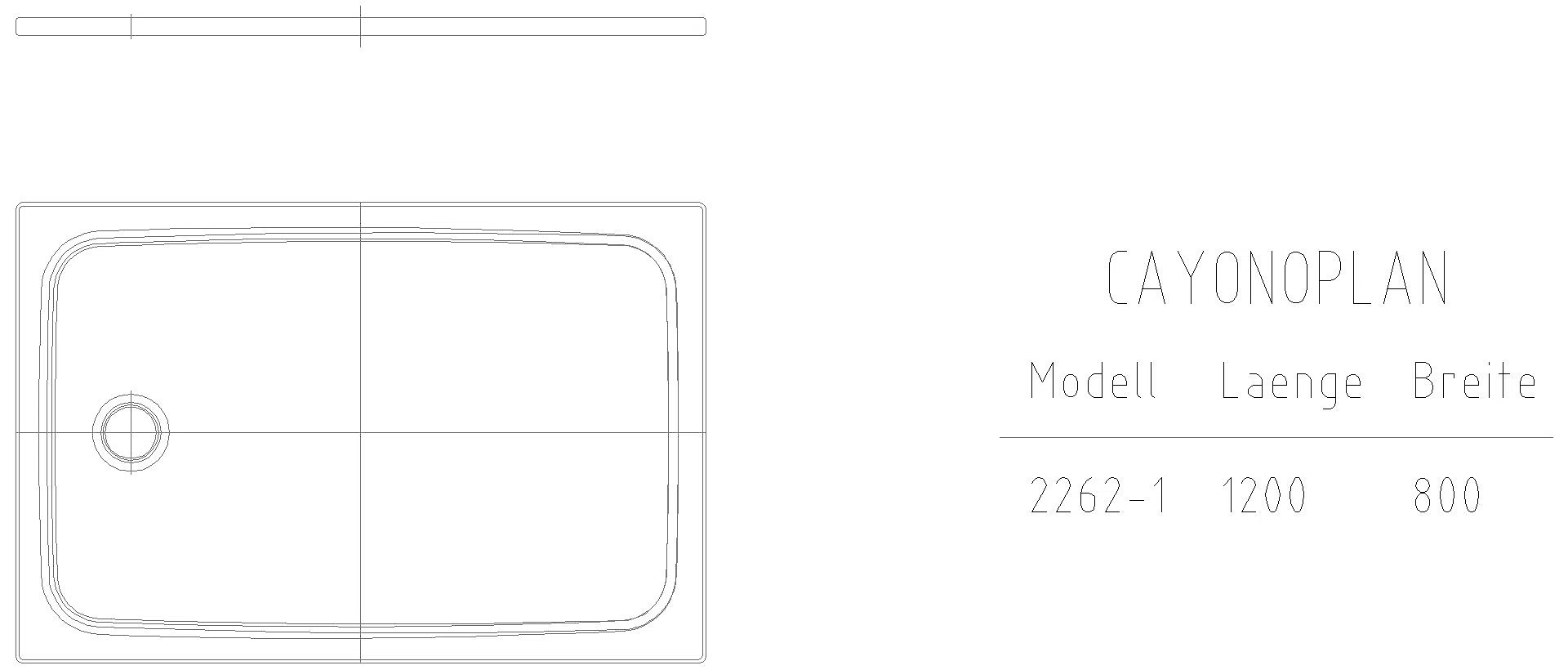 KALDEWEI CAYONOPLAN Duschfläche, 800x1200x32 mm, Modell-Nr: 2262-1