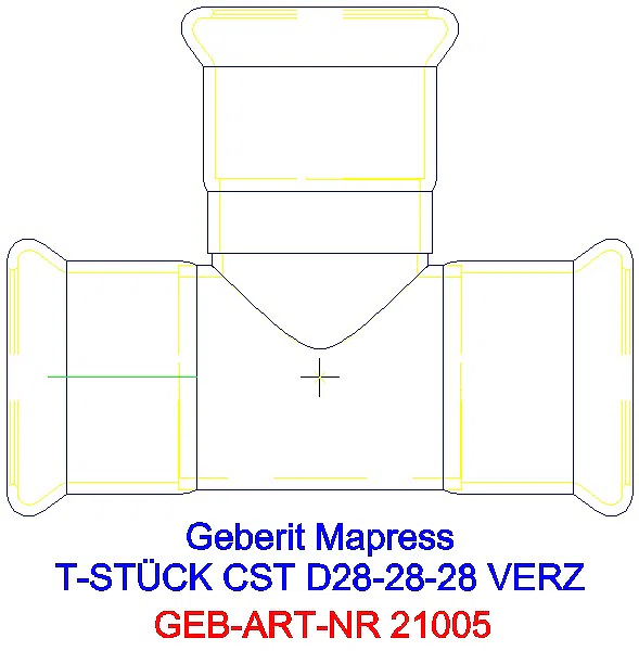 GE Mapress C-Stahl T-Stück egal d28-28-28_21005_A
