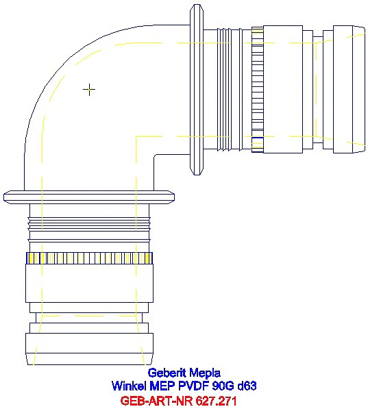 GE Mepla Winkel PVDF 90Gr d63_627.271.00.5_L