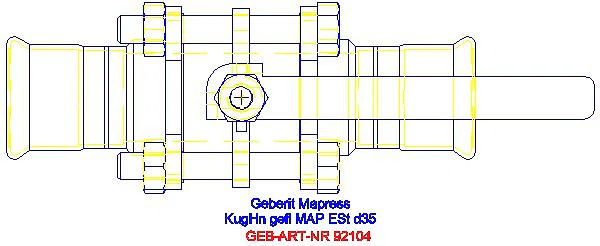 GE Mapress Kugelhahn NPW, mit Bet.-Hebel geflanscht d35_92104_G