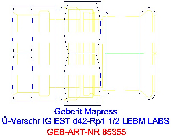 GE Mapress Edelstahl Übergangsverschr. mit IG ÜM ESt(LABS-frei) d42-Rp1 1/2_85355_G