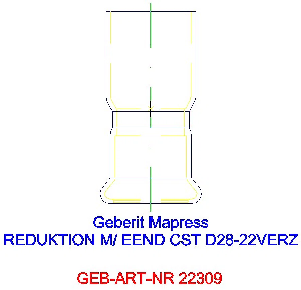GE Mapress C-Stahl Reduktion mit Einschubende d28-22 verzinkt_22309_G