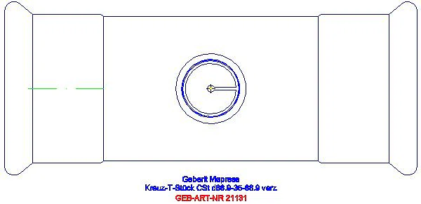 GE Mapress C-Stahl Kreuzstück reduziert d88,9-35-88,9_21131_G