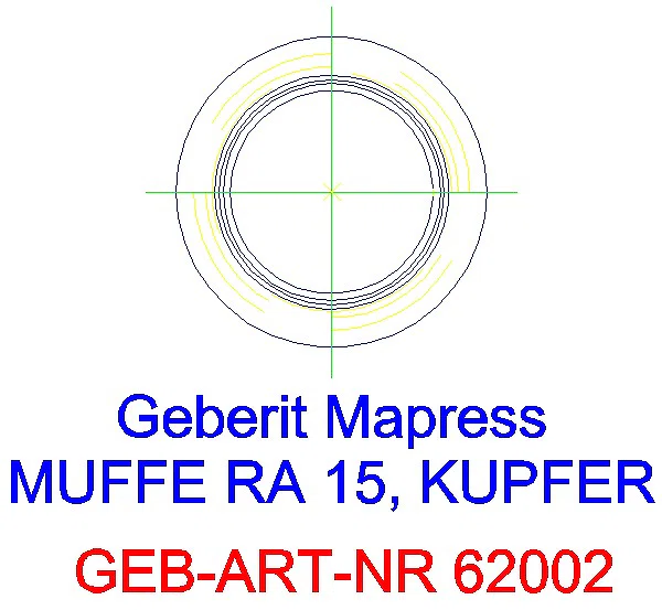 GE Mapress Kupfer Muffe d15_62002_L