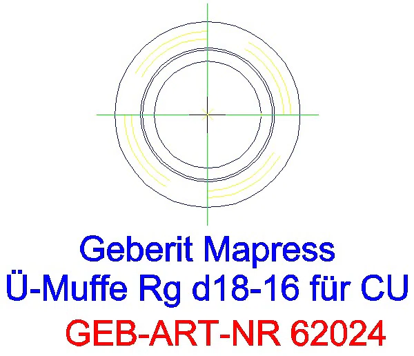 GE Mapress Kupfer Übergangsmuffe Rg d18-16_62024_L