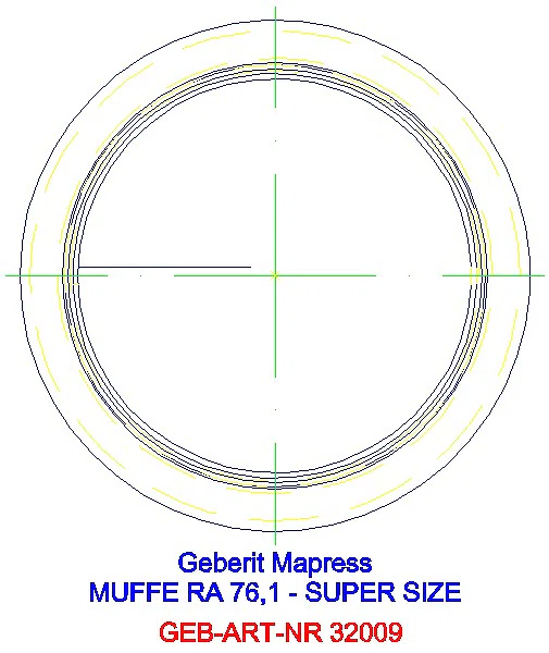 GE Mapress Edelstahl Muffe d76,1_32009_L