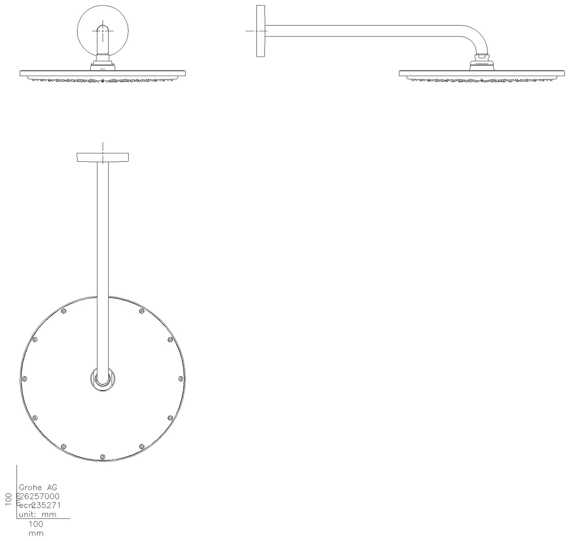 GROHE Kopfbrauseset Rainshower C 310 26257 12,5l Brausearm 422mm chrom
