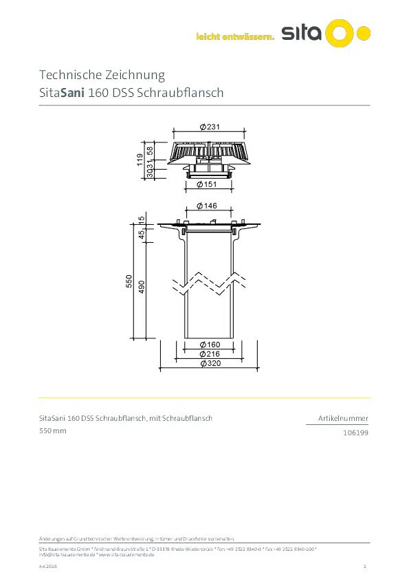 SitaSani® DSS Schraubflansch