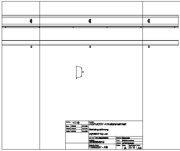 Armatureneinheit, Edst., W.-Mont., 3 Waschplätze, 2400 mm, Wasserans hi., AQFU0227
