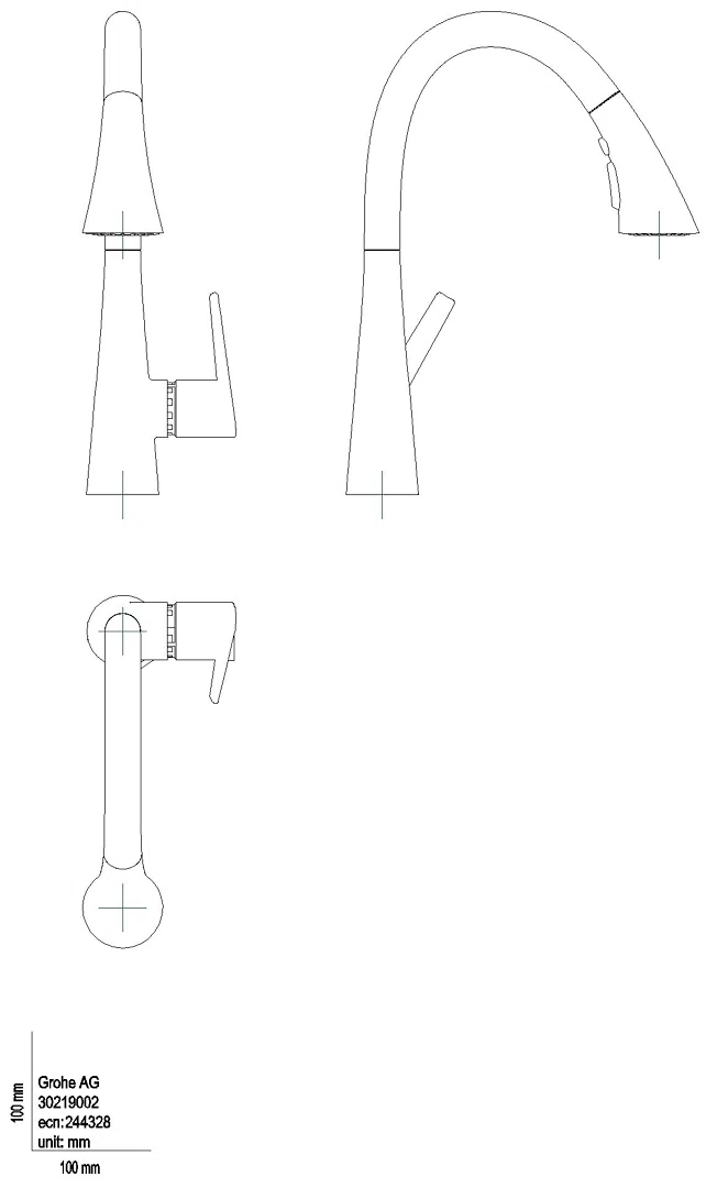 GROHE Elektron.-EH-SPT-Batt. ZedraTouch 30219_2 auszb. 3-Strahl-Spülbrause chrom