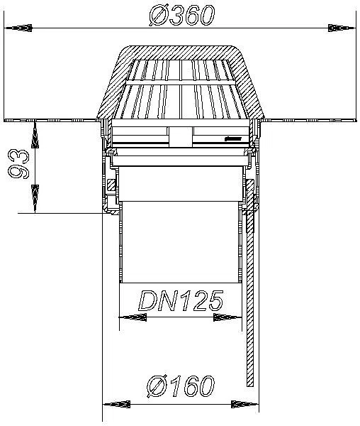 DALLMER Dachablauf 62 H FPO-PP, beheizt, DN 125