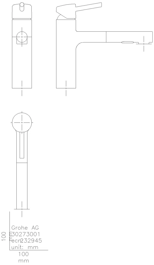 GROHE EH-SPT-Batterie Concetto 30273_1 mittelhoch ausziehbare Spülbrause chrom