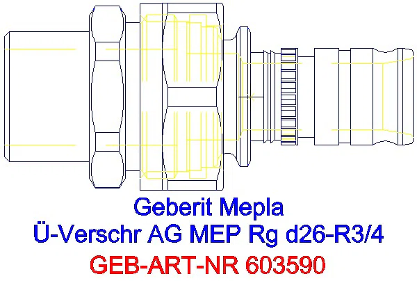 GE Mepla Übergangsverschraubung mit AG Rg d26-R3/4_603.590.00.5_G