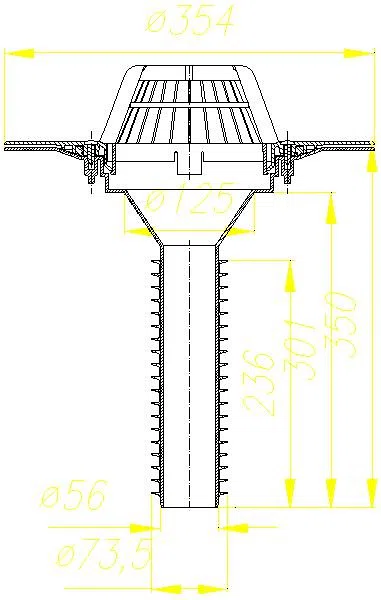 DALLMER Sanierungs-Dachablauf 63 T PVC, DN 70