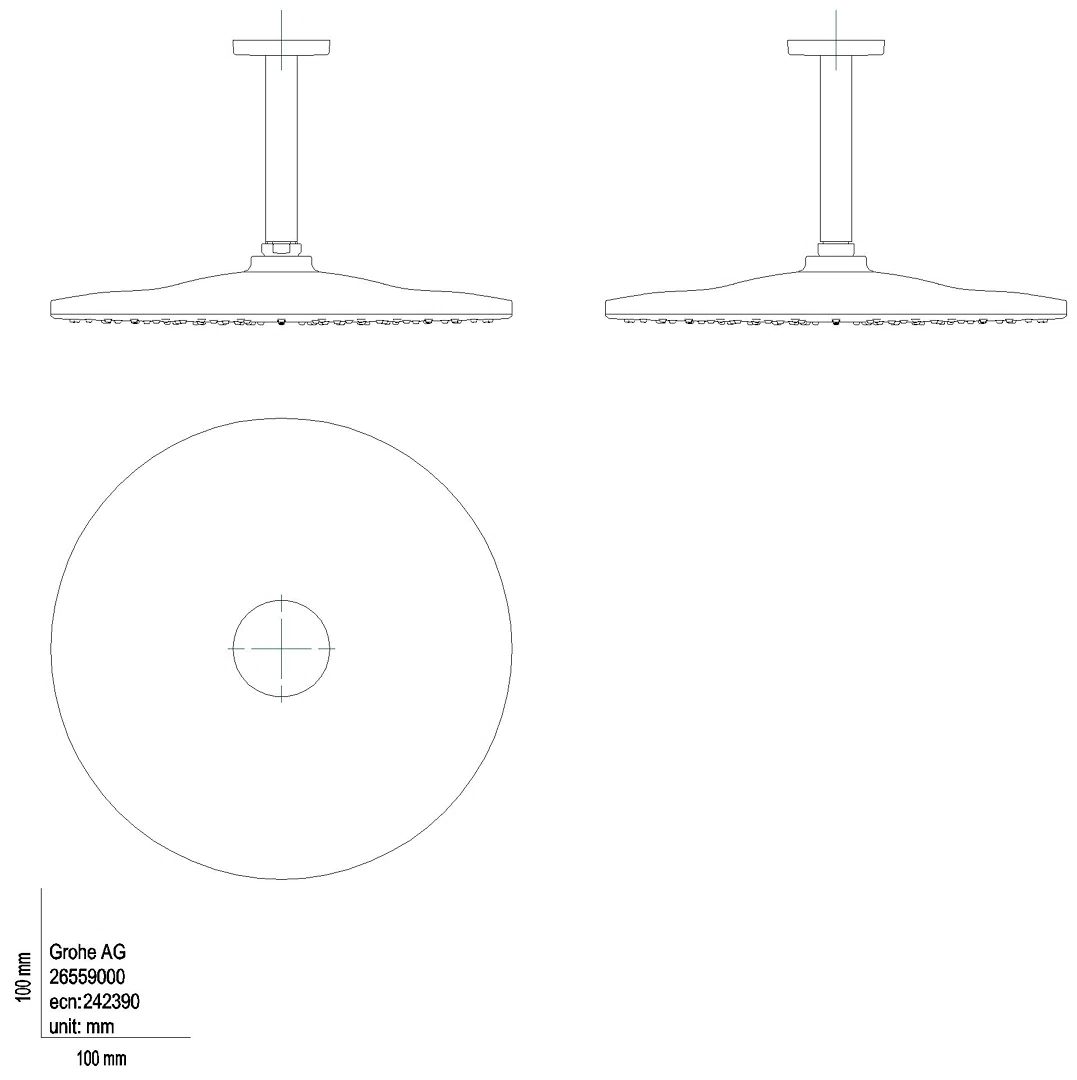 GROHE Kopfbrauseset Rainshower 310 Mono 26560 DA 142mm 1 Strahl 7,5l warm sunset
