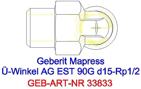 GE Mapress Edelstahl Übergangswinkel 90Gr mit AG d15-R1/2_33833_G