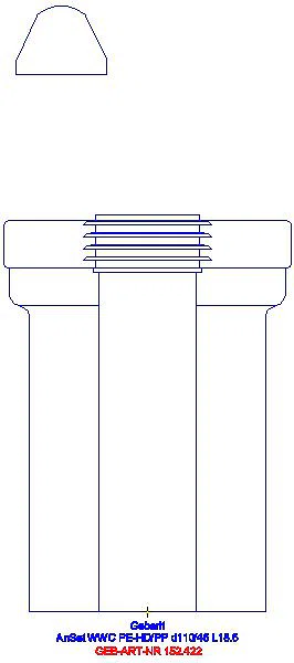 GE Anschlussset für Wand-WC PE d100/45 L:18,5 cm mit Deckkappen_152.422.46.1_L