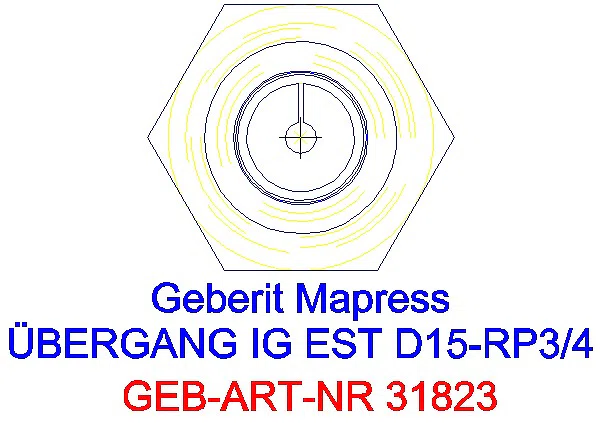 GE Mapress Edelstahl Übergang mit IG d15-Rp3/4_31823_L