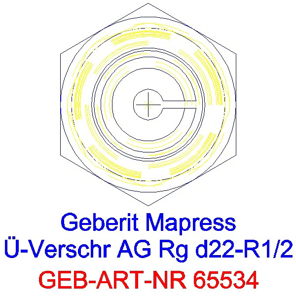 GE Mapress Kupfer Übergangsverschraubung mit AG Rg d22-R1/2_65534_L