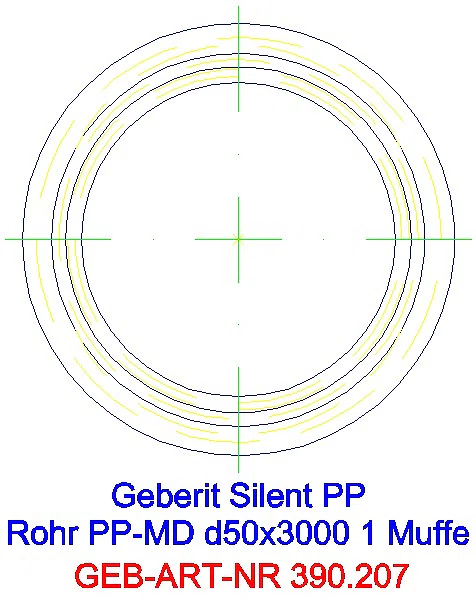 GE Silent-PP Rohr mit Muffe d50x2 L:300cm_390.207.14.1_G
