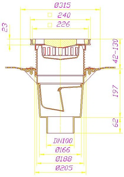 DALLMER Hof- und Parkdeckablauf 616.0 DallBit, DN 100