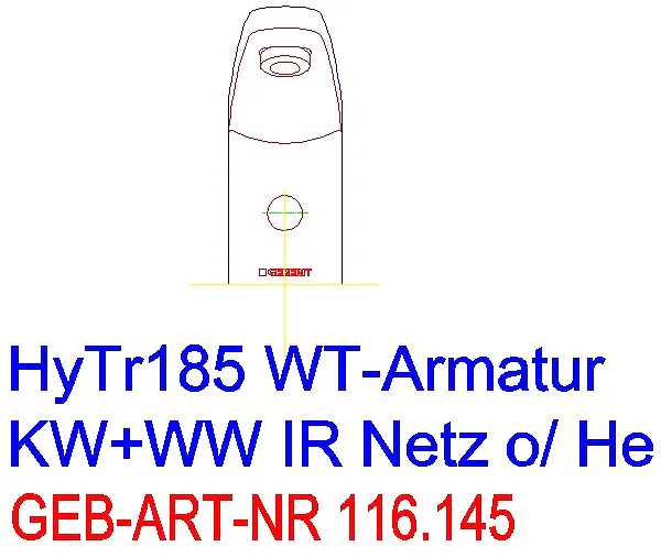 GE Waschtischarmatur Typ 185 Netzbetrieb mit Mischer ohne Griff_116.145.21.1_L