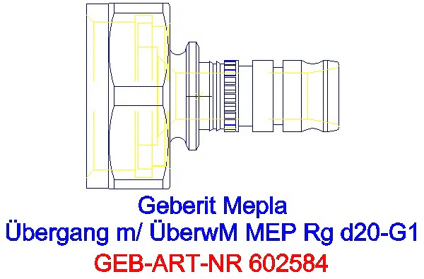 GE Mepla Übergang mit Überwurfmutter Rg d20-G1_602.584.00.5_G