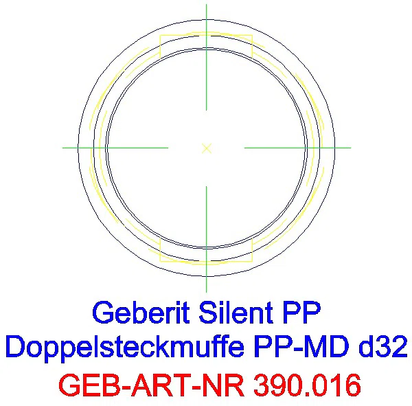 GE Silent-PP Doppelsteckmuffe d32_390.016.14.1_G