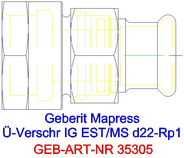 GE Mapress Edelstahl Übergangsverschr. mit IG d22-Rp1_35305_G