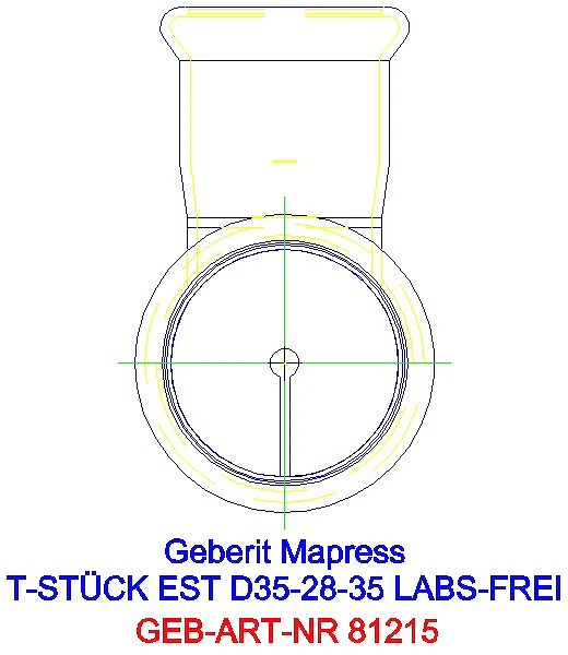 GE Mapress Edelstahl T-Stück reduziert (LABS-frei) d35-28-35_81215_L