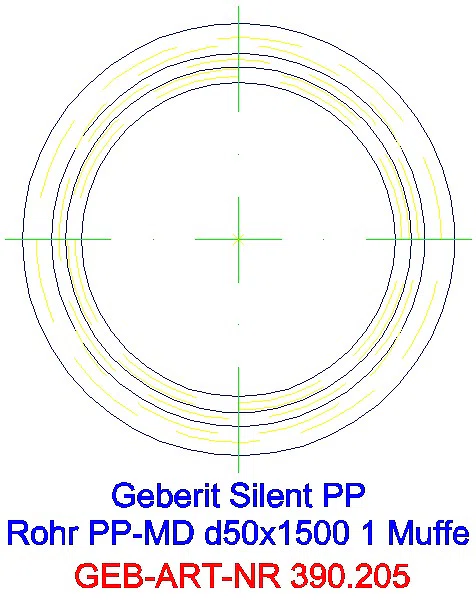 GE Silent-PP Rohr mit Muffe d50x2 L:150cm_390.205.14.1_G