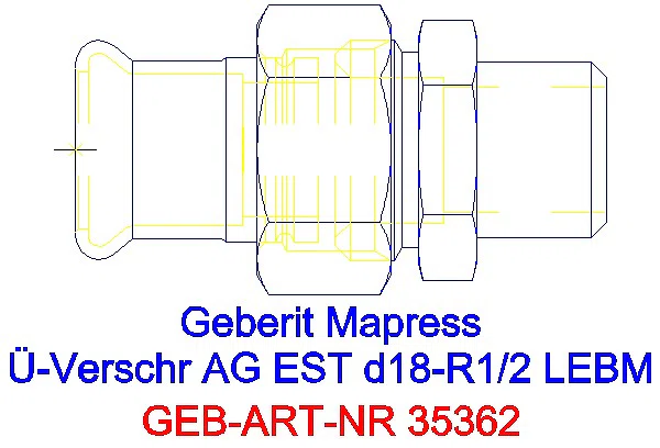 GE Mapress Edelstahl Übergangsverschr. mit AG ÜM aus ESt d18-R1/2_35362_A
