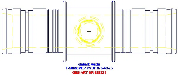 GE Mepla T-Stück reduziert PVDF d75-40-75_628.321.00.5_G
