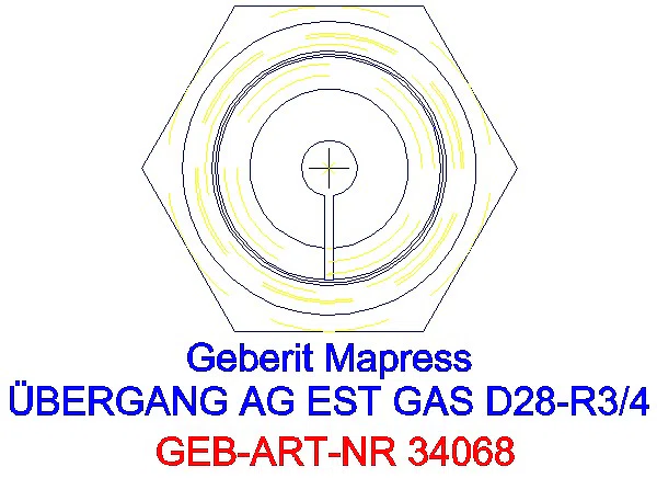 GE Mapress Edelstahl Übergang mit AG (Gas) d28-R3/4_34068_L